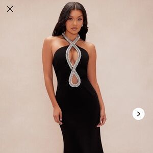 Premier Embellished Cut Out Maxi Dress - Black
